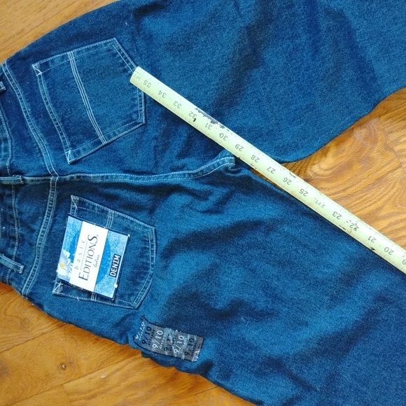 👖 DEADSTOCK RARE VINTAGE HIGH WAIST DENIM JEANS  Rise 13" Basic Edition SZ 9/10 - Picture 7 of 16